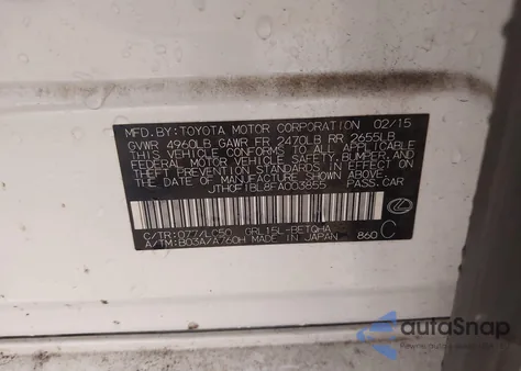 2015 Lexus Gs 350 из США, поврежденный, VIN JTHCE1BL8FA003855